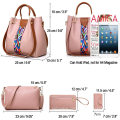 2021 Wholesale 4 Pack Women Handbag Set Soft PU Leather Top Handle Bags Set Shoulder Bags Crossbody Bag Wallet Purse